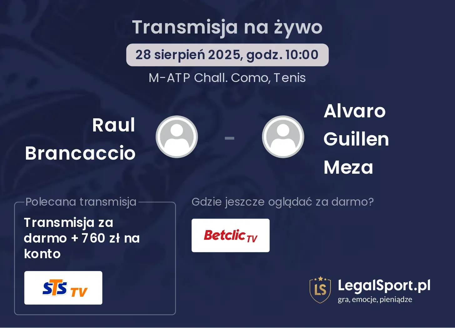 Raul Brancaccio - Alvaro Guillen Meza transmisja na żywo