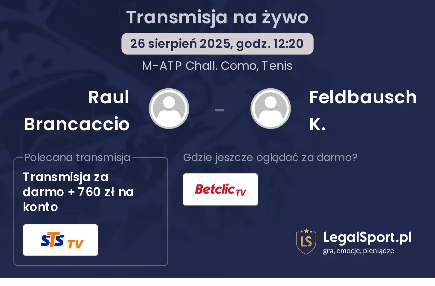 Raul Brancaccio - Feldbausch K. transmisja na żywo