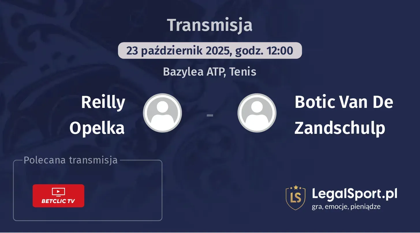 Reilly Opelka - Botic Van De Zandschulp Transmisje