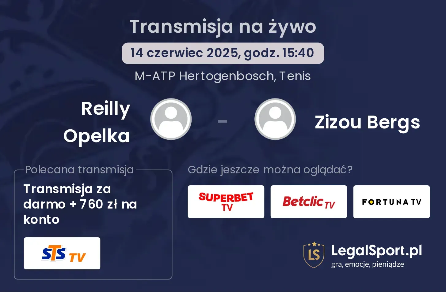 Reilly Opelka - Zizou Bergs gdzie oglądać transmisję?