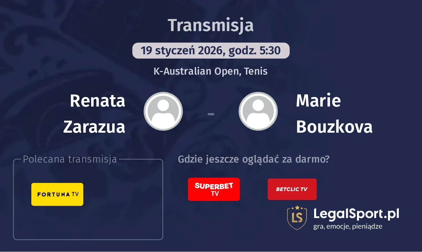 Renata Zarazua - Marie Bouzkova Transmisje