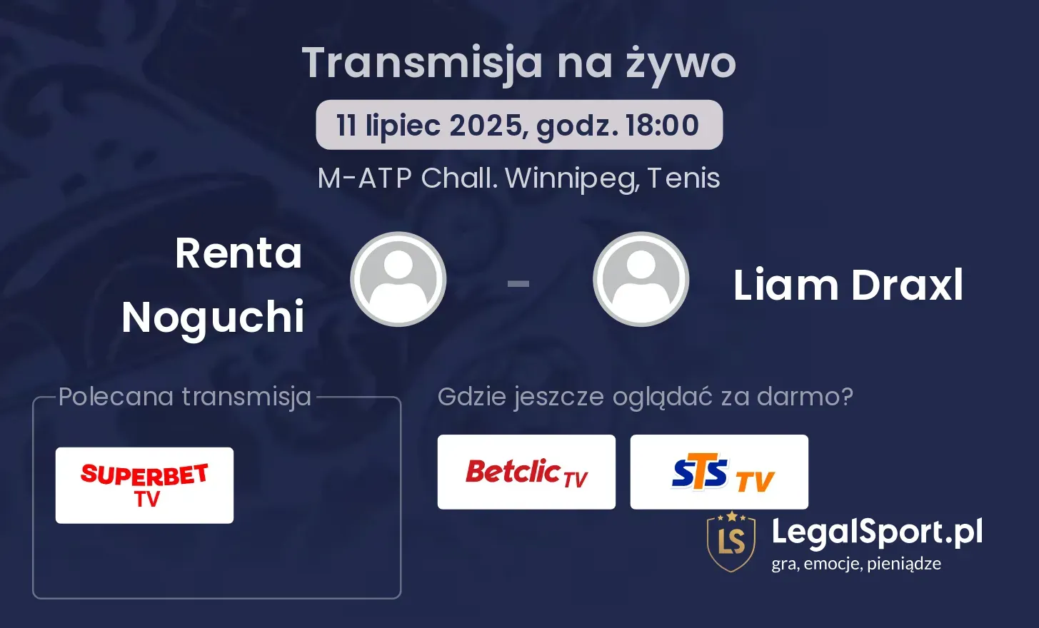 Renta Noguchi - Liam Draxl transmisja na żywo