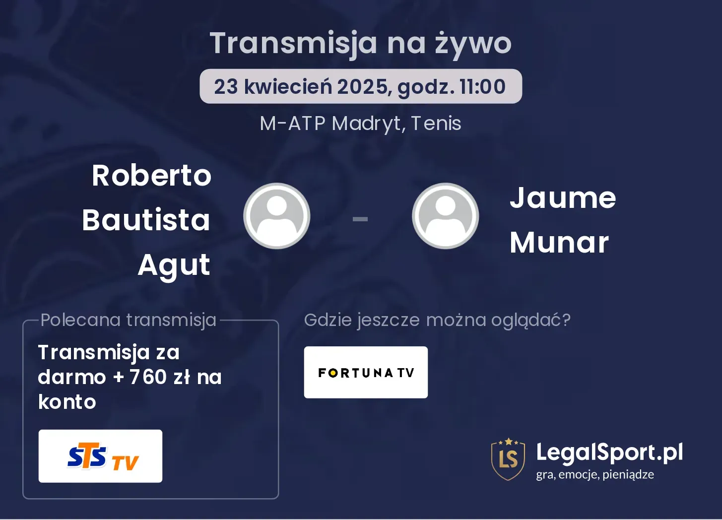 Roberto Bautista Agut - Jaume Munar gdzie oglądać?