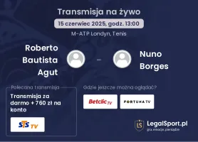 Roberto Bautista Agut - Nuno Borges gdzie oglądać?