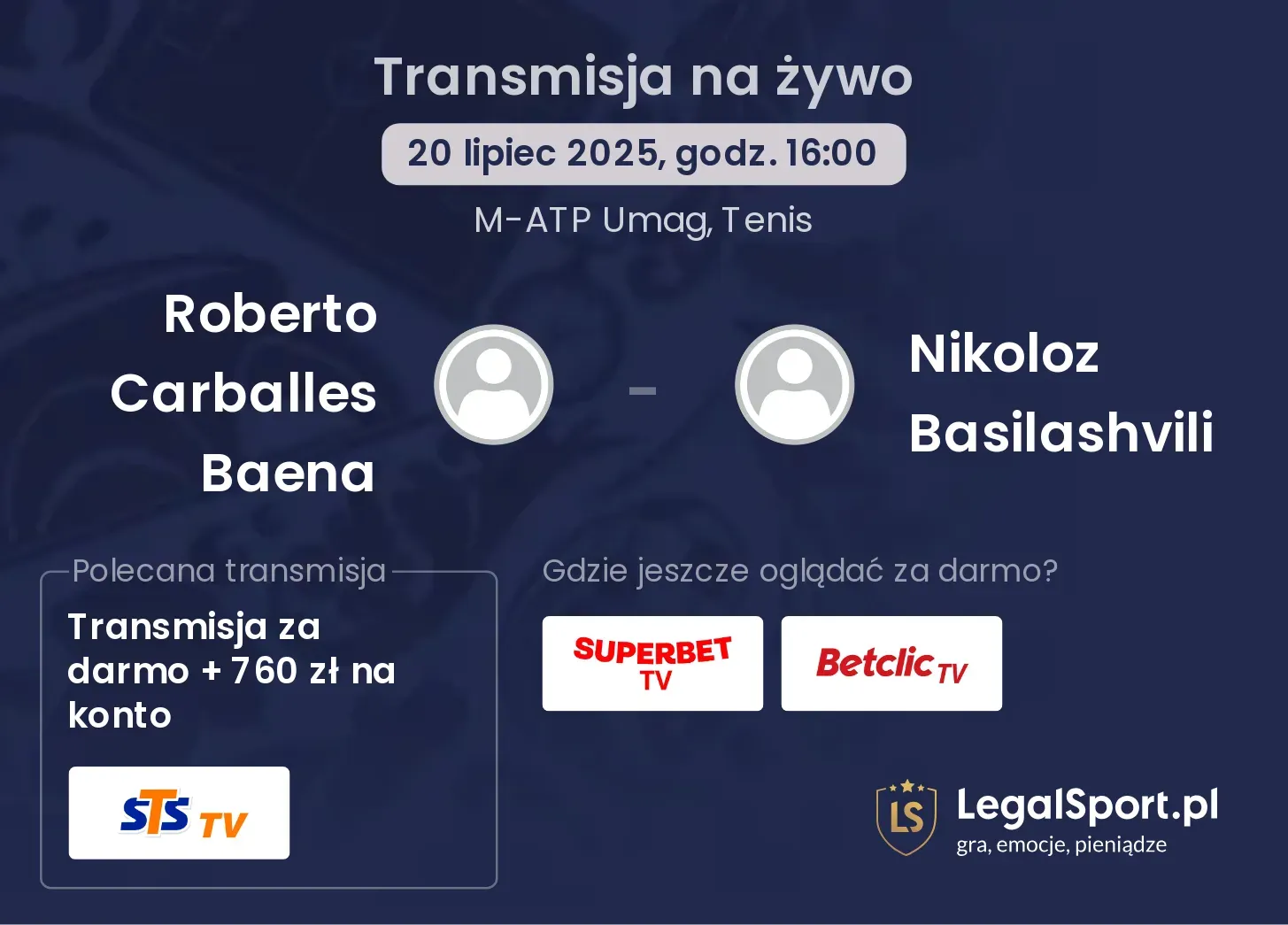 Roberto Carballes Baena - Nikoloz Basilashvili gdzie oglądać?