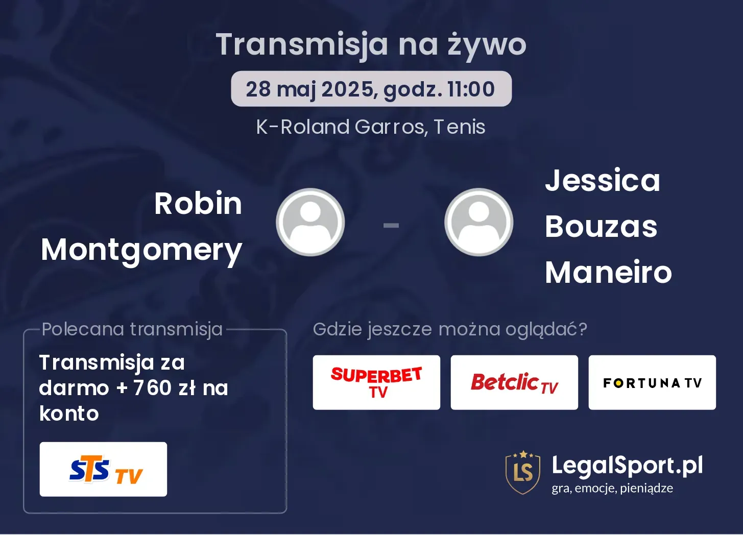 Robin Montgomery - Jessica Bouzas Maneiro transmisja na żywo