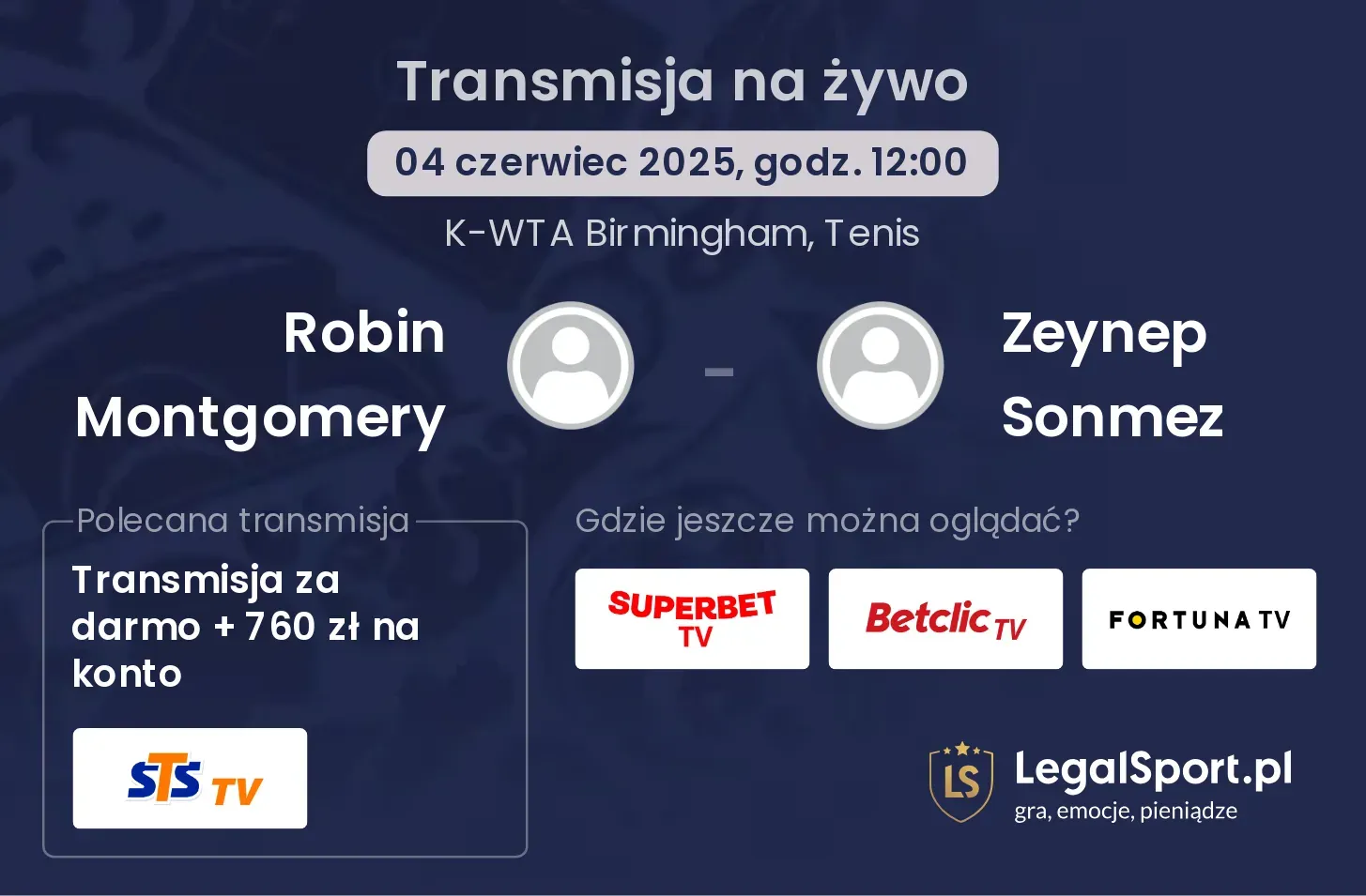 Robin Montgomery - Zeynep Sonmez gdzie oglądać transmisję?