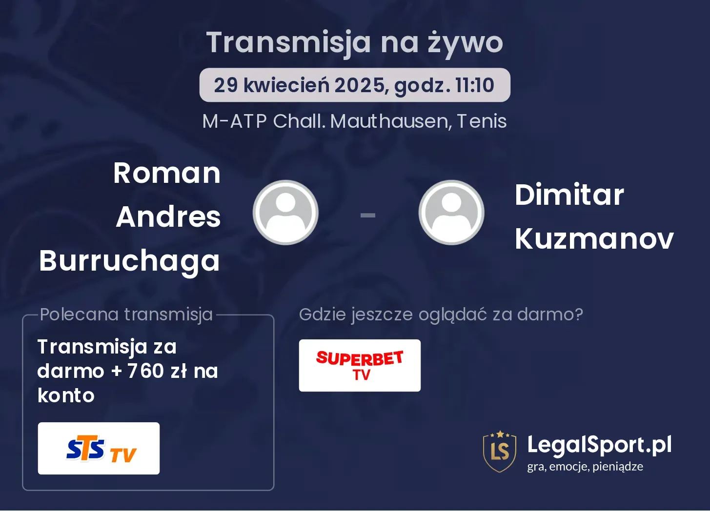 Roman Andres Burruchaga - Dimitar Kuzmanov gdzie oglądać?