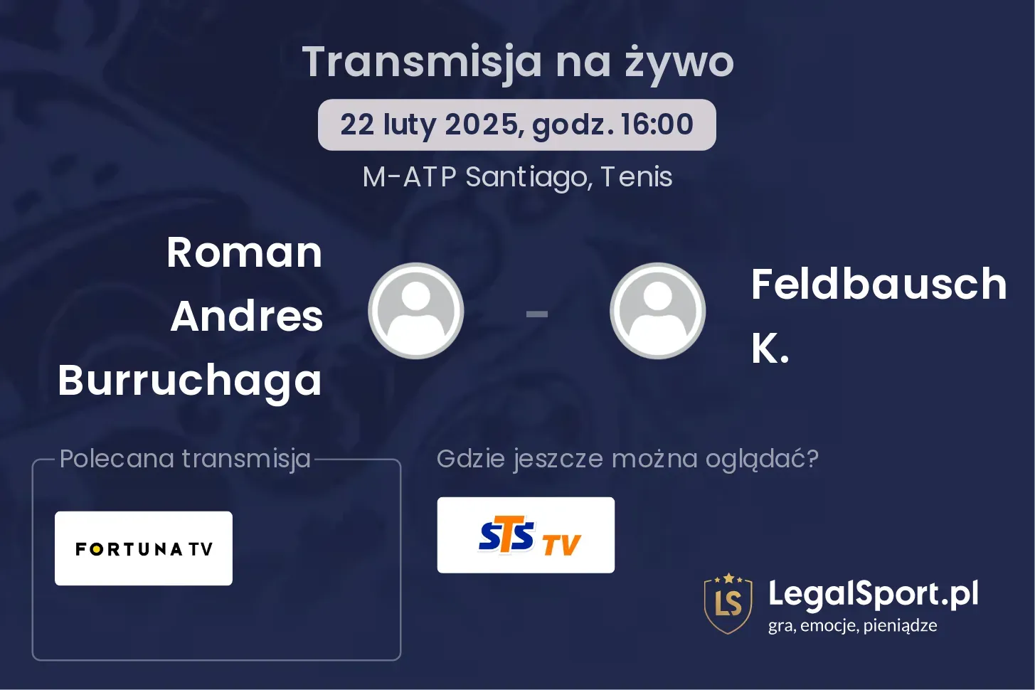 Roman Andres Burruchaga - Feldbausch K. gdzie oglądać transmisję?