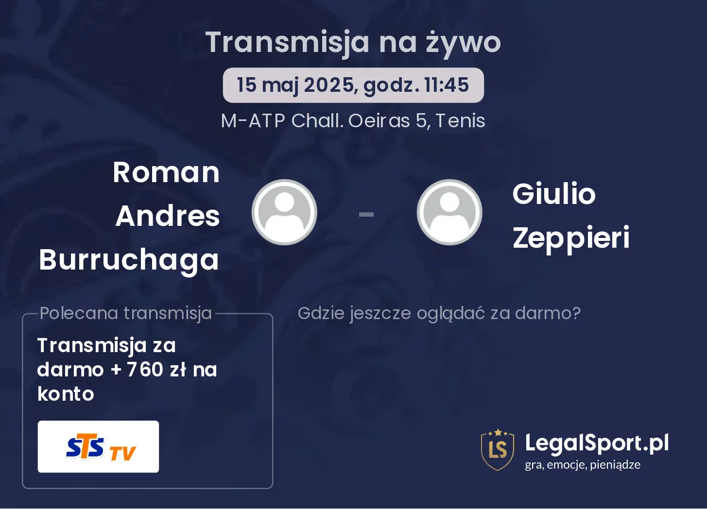 Roman Andres Burruchaga - Giulio Zeppieri transmisja na żywo