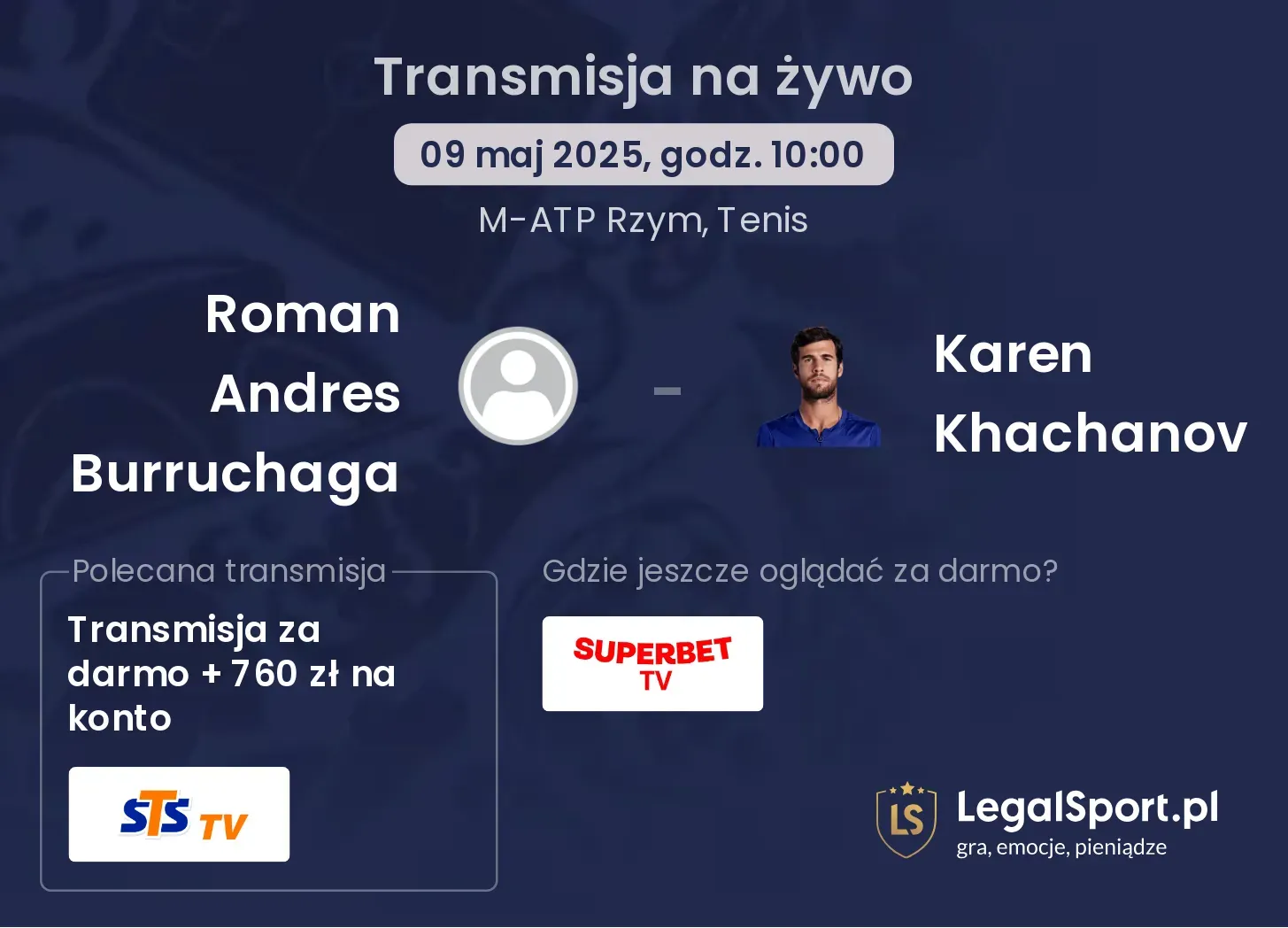 Roman Andres Burruchaga - Karen Khachanov transmisja na żywo