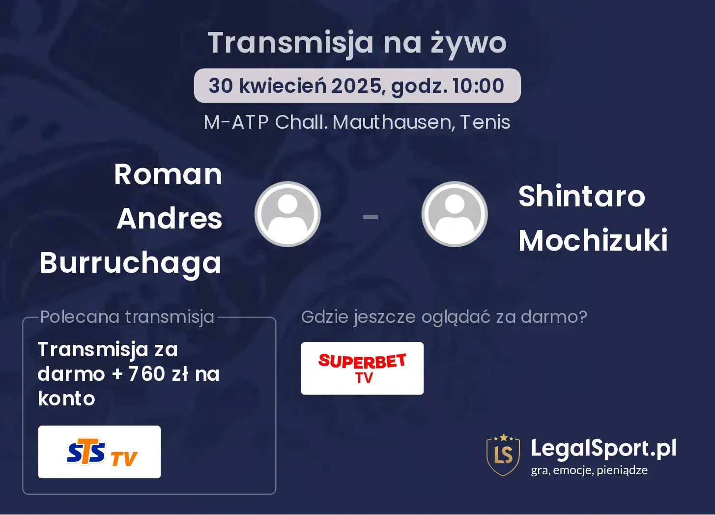 Roman Andres Burruchaga - Shintaro Mochizuki gdzie oglądać transmisję?