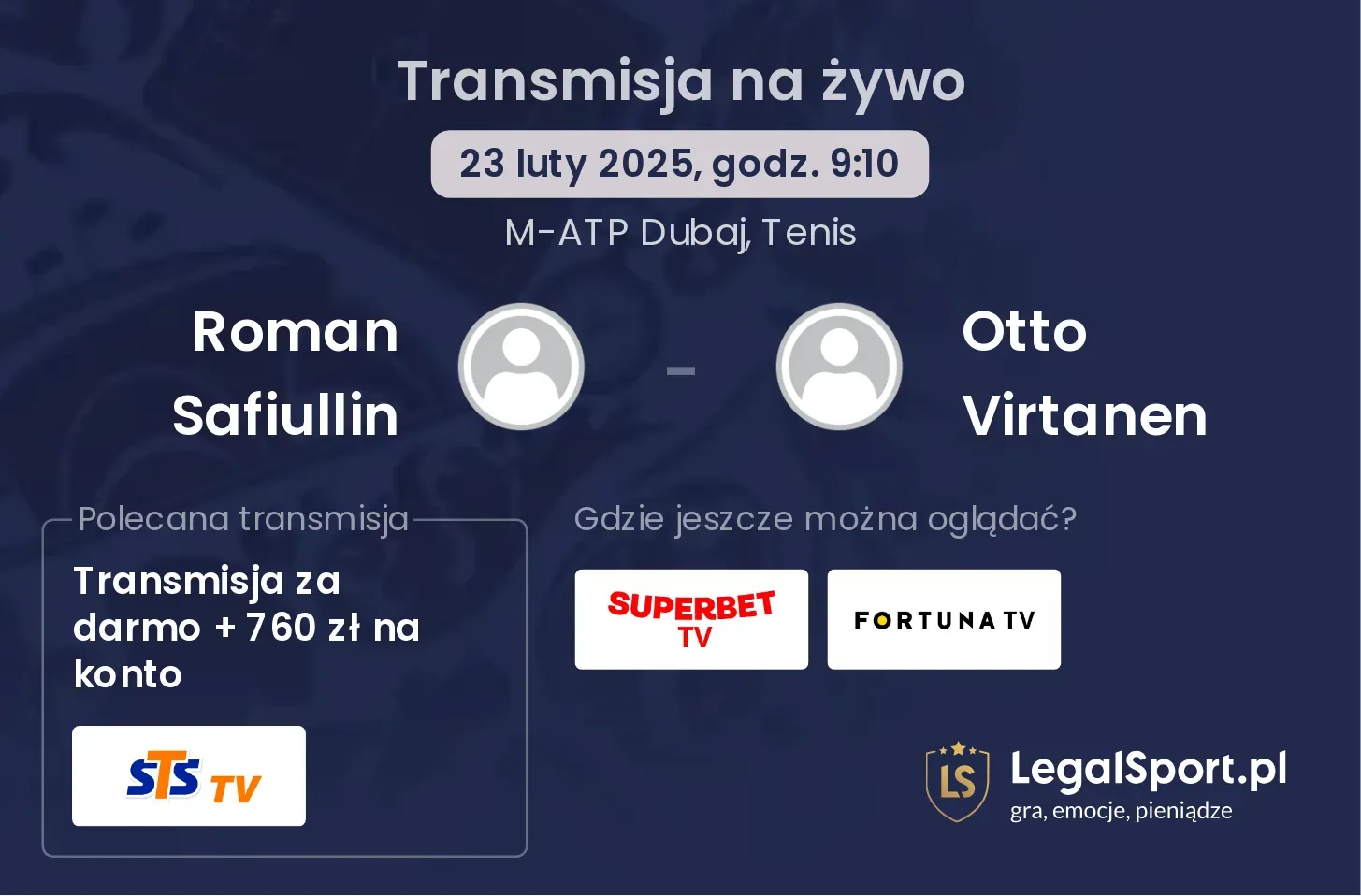 Roman Safiullin - Otto Virtanen gdzie oglądać?
