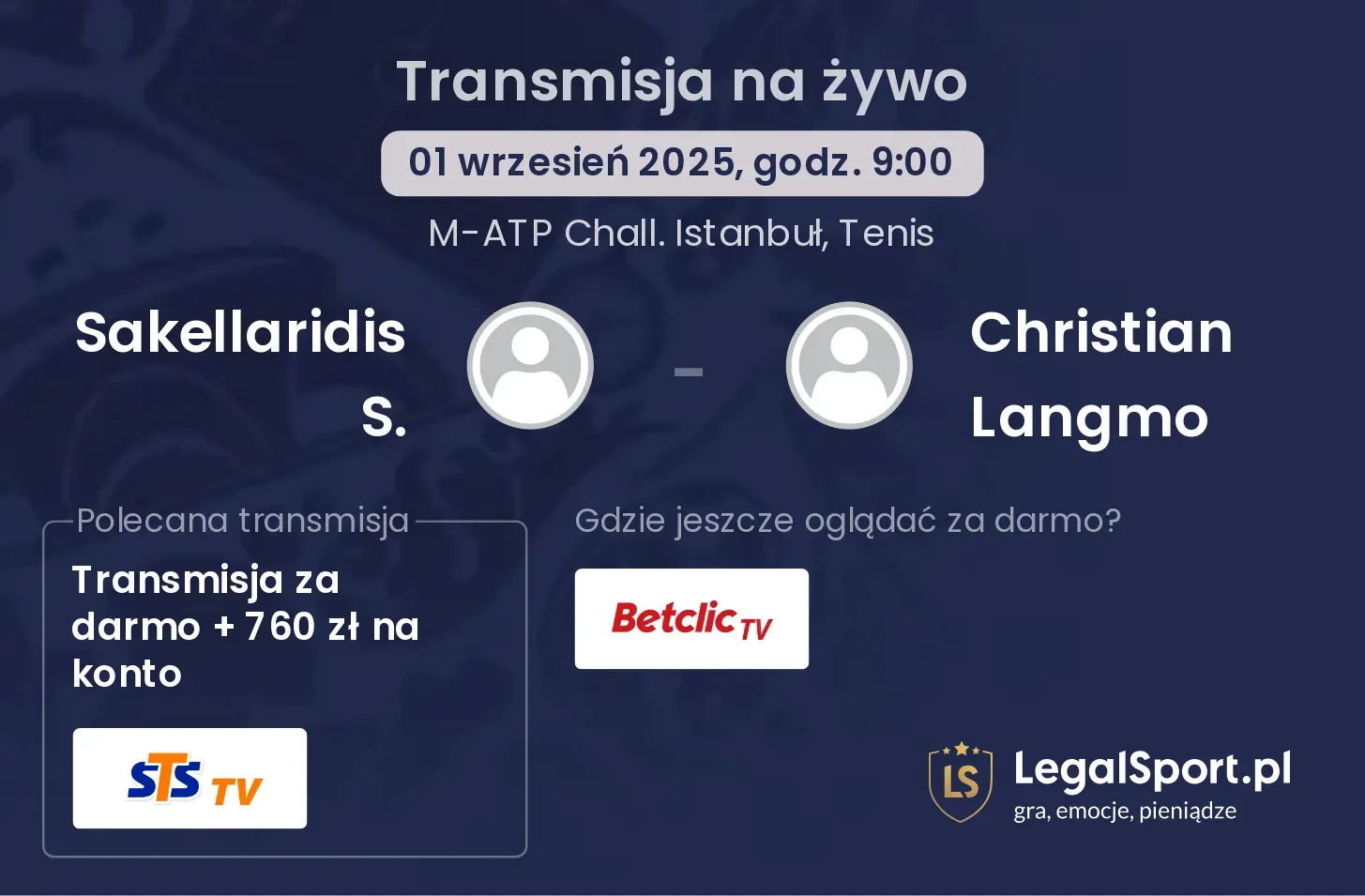 Sakellaridis S. - Christian Langmo transmisja na żywo