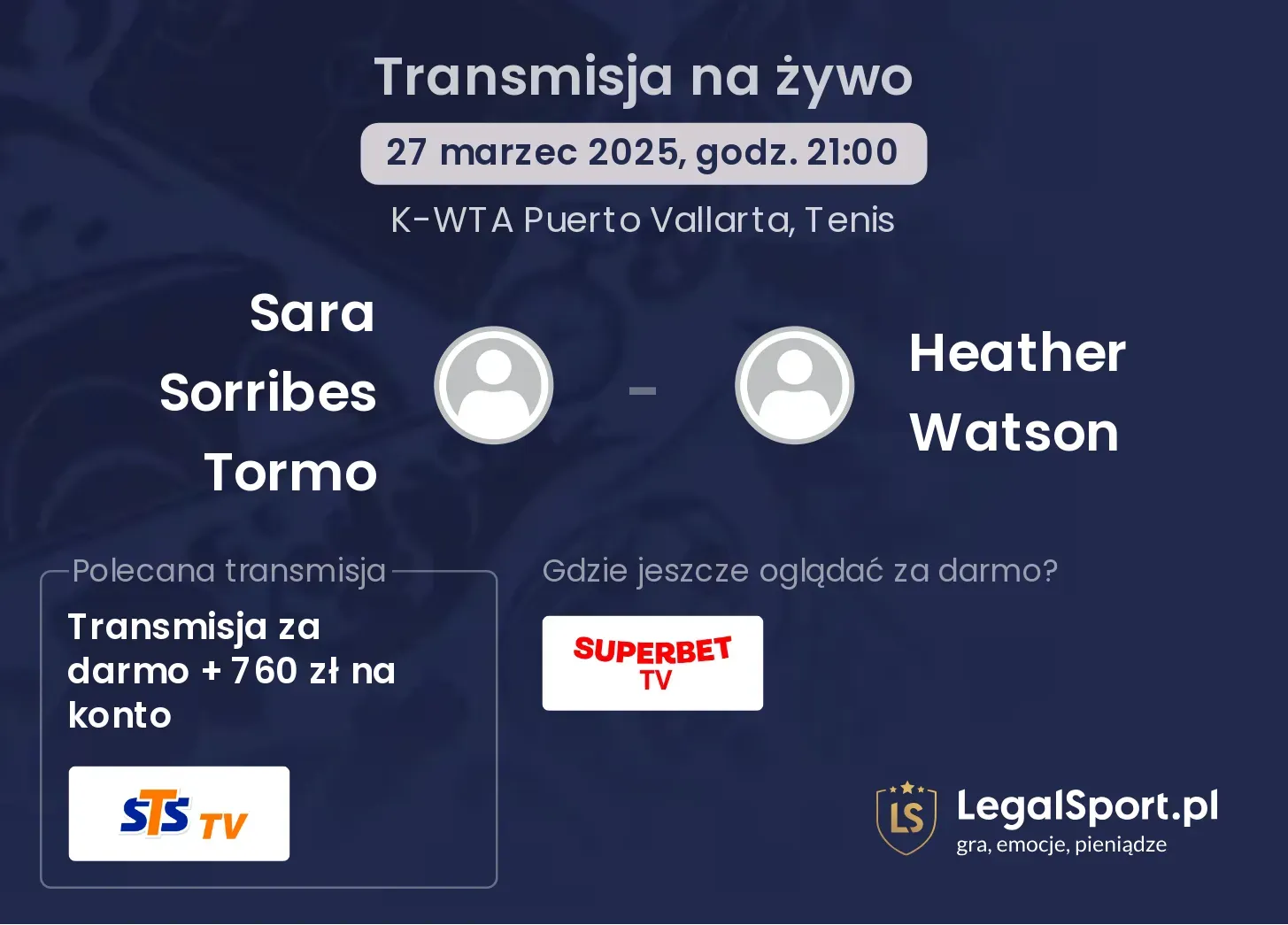 Sara Sorribes Tormo - Heather Watson gdzie oglądać?