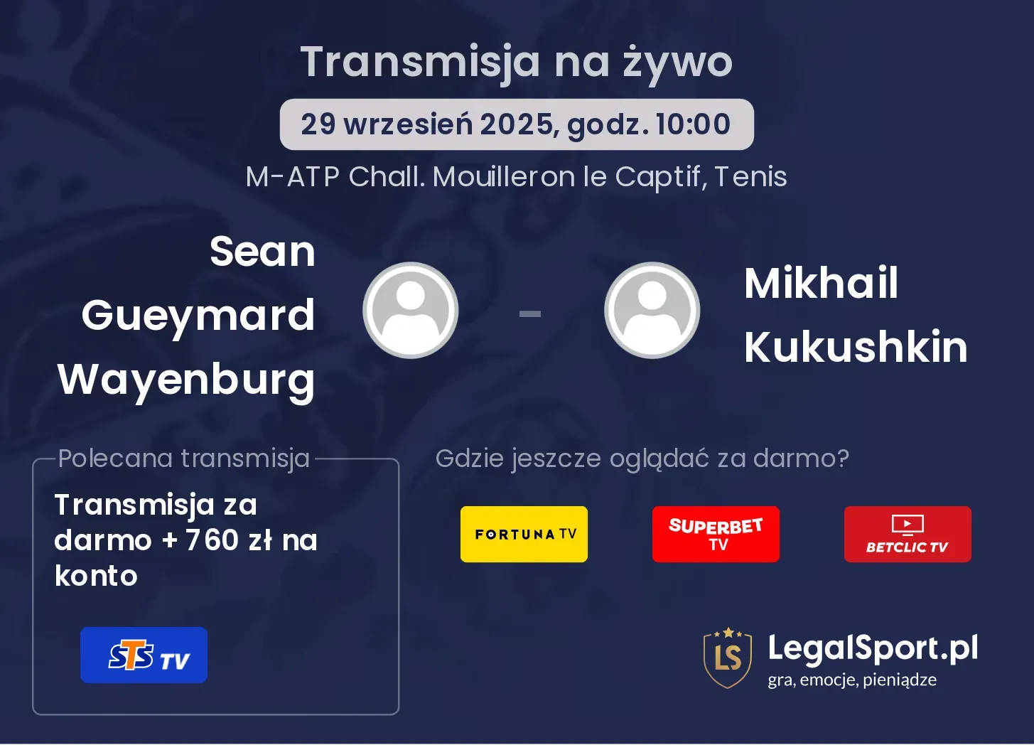 Sean Gueymard Wayenburg - Mikhail Kukushkin gdzie oglądać?