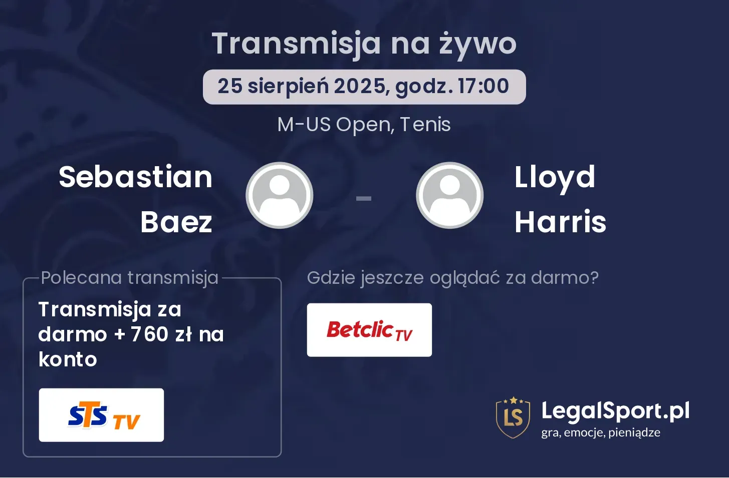 Sebastian Baez - Lloyd Harris gdzie oglądać?