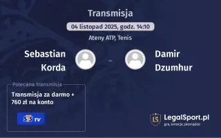 Sebastian Korda - Damir Dzumhur gdzie oglądać? (04.11)