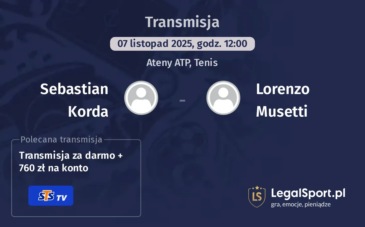 Sebastian Korda - Lorenzo Musetti Transmisje