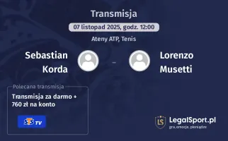 Sebastian Korda - Lorenzo Musetti gdzie oglądać? (07.11)