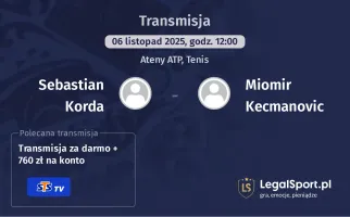Sebastian Korda - Miomir Kecmanovic gdzie oglądać? (06.11)