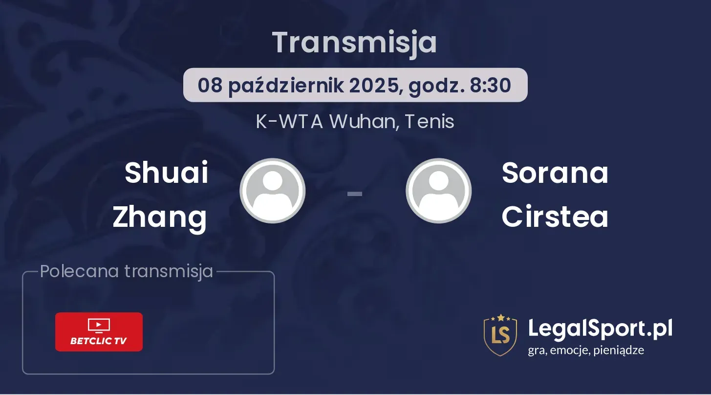 Shuai Zhang - Sorana Cirstea Transmisje