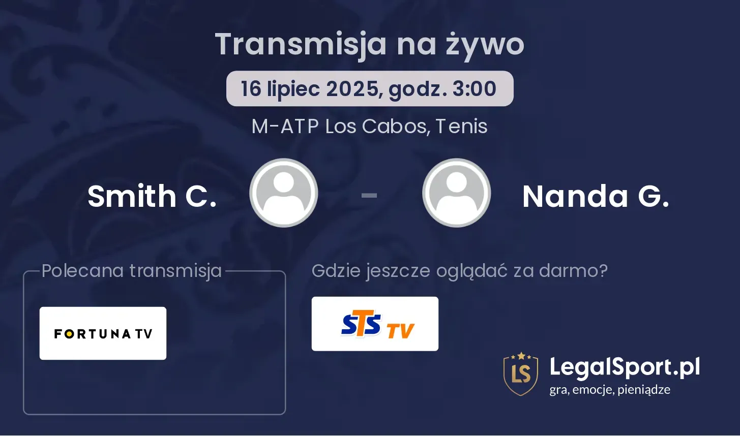 Smith C. - Nanda G. transmisja na żywo