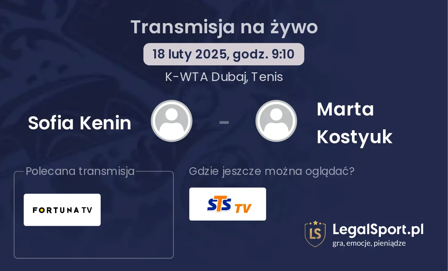 Sofia Kenin - Marta Kostyuk gdzie oglądać?