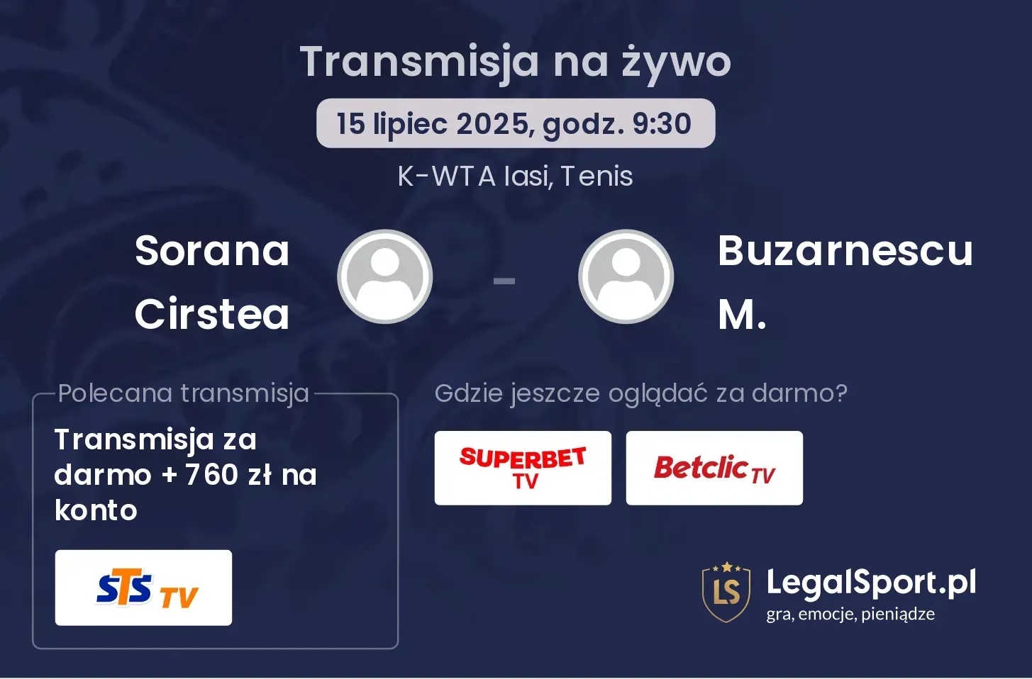 Sorana Cirstea - Buzarnescu M. gdzie oglądać?