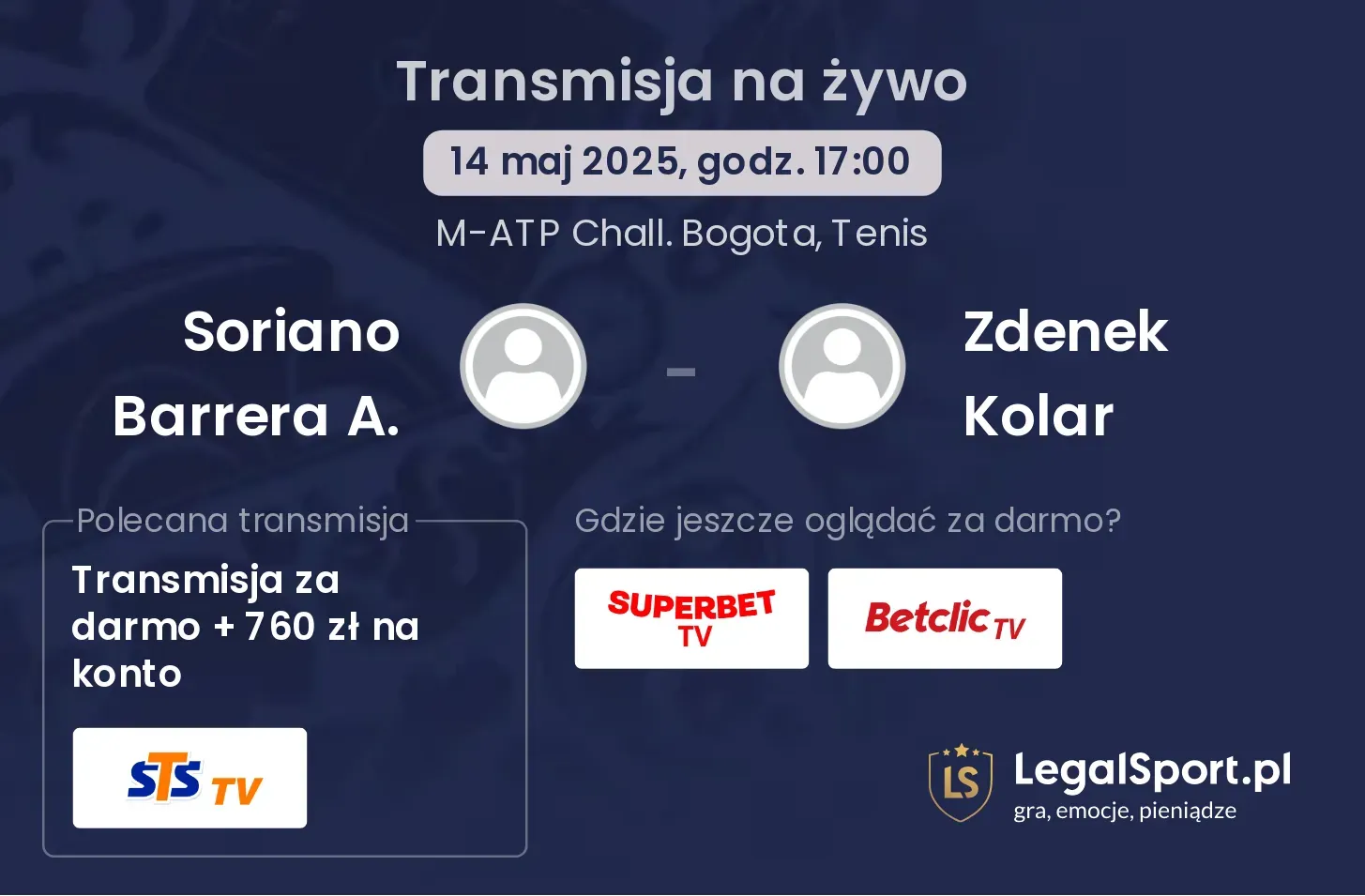 Soriano Barrera A. - Zdenek Kolar transmisja na żywo
