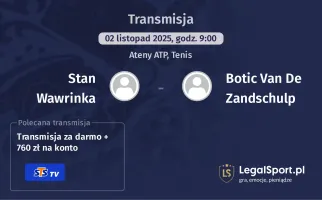 Stan Wawrinka - Botic Van De Zandschulp gdzie oglądać?