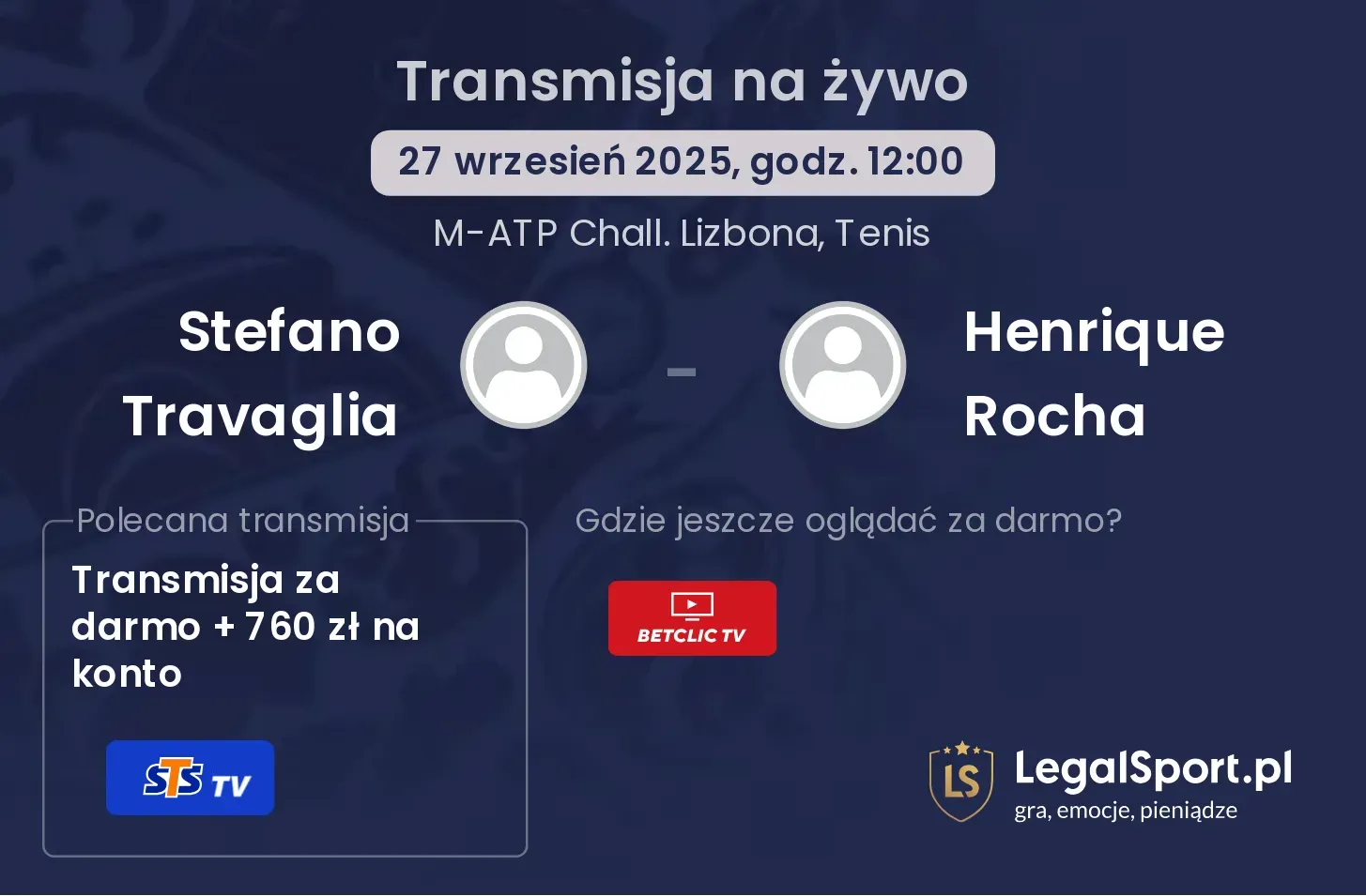 Stefano Travaglia - Henrique Rocha transmisja na żywo