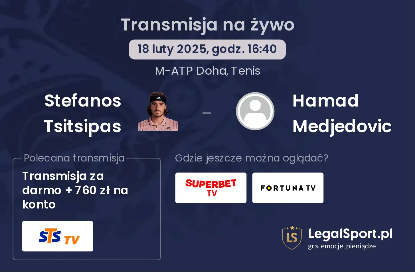 Stefanos Tsitsipas - Hamad Medjedovic gdzie oglądać?