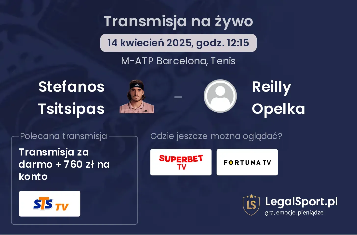 Stefanos Tsitsipas - Reilly Opelka gdzie oglądać transmisję?