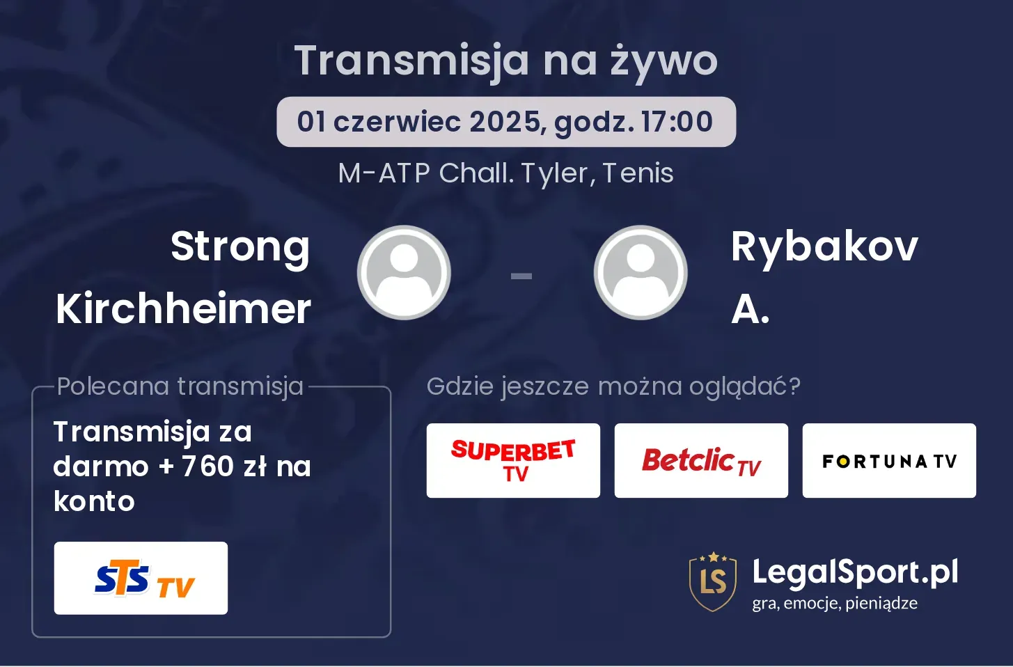 Strong Kirchheimer - Rybakov A. gdzie oglądać transmisję?