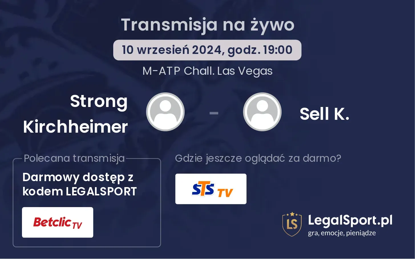 Strong Kirchheimer - Sell K. gdzie oglądać? 10.09, godz. 19:00
