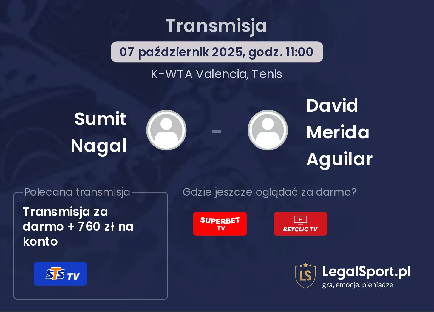 Sumit Nagal - David Merida Aguilar gdzie oglądać?