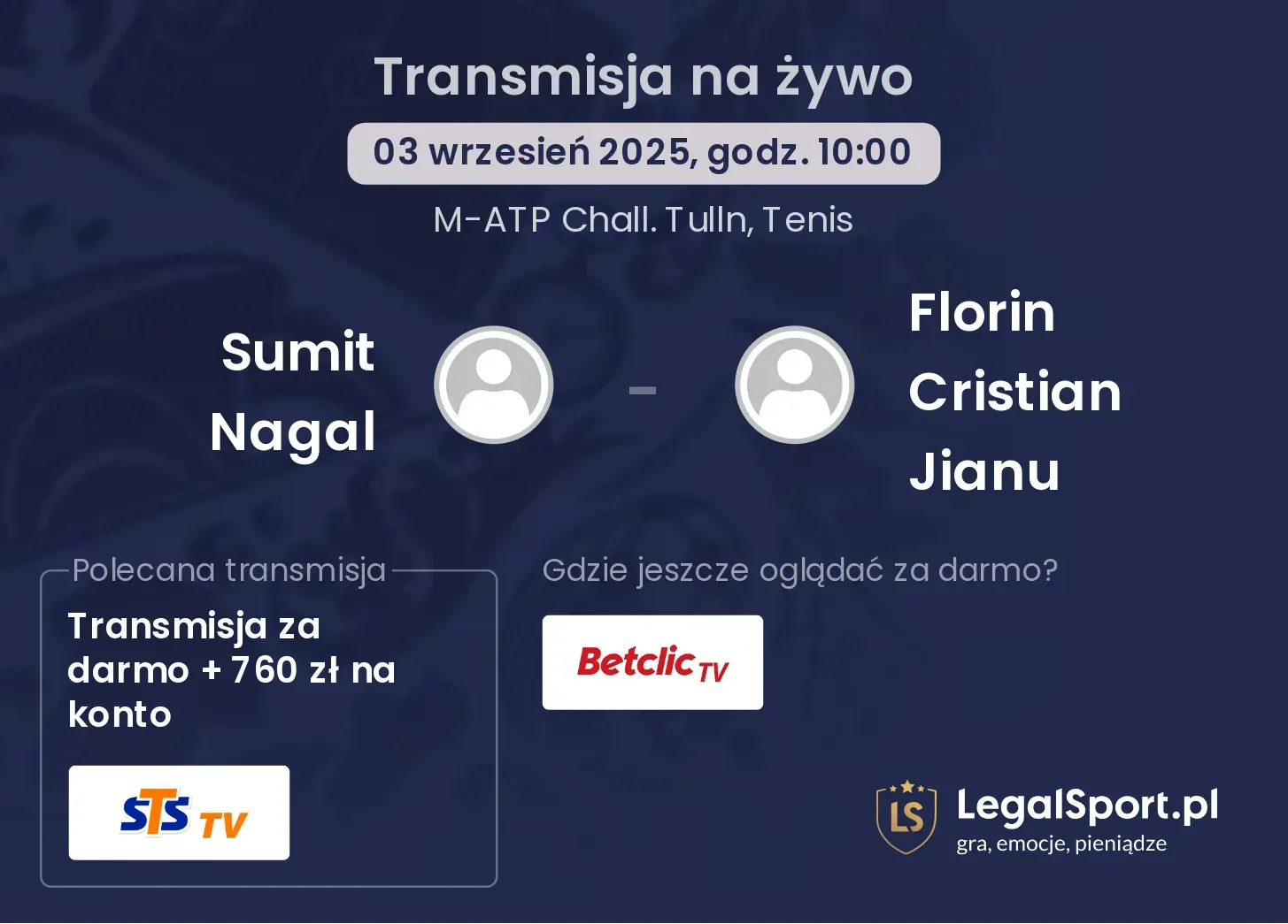 Sumit Nagal - Florin Cristian Jianu transmisja na żywo
