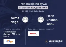 Sumit Nagal - Florin Cristian Jianu gdzie oglądać?