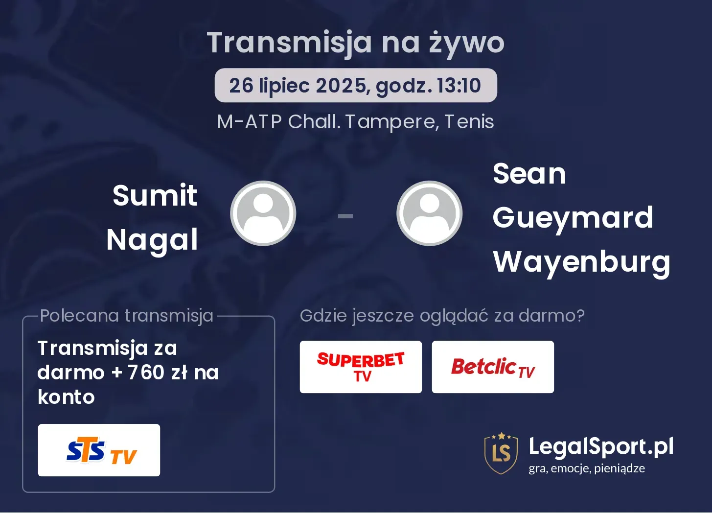 Sumit Nagal - Sean Gueymard Wayenburg gdzie oglądać?