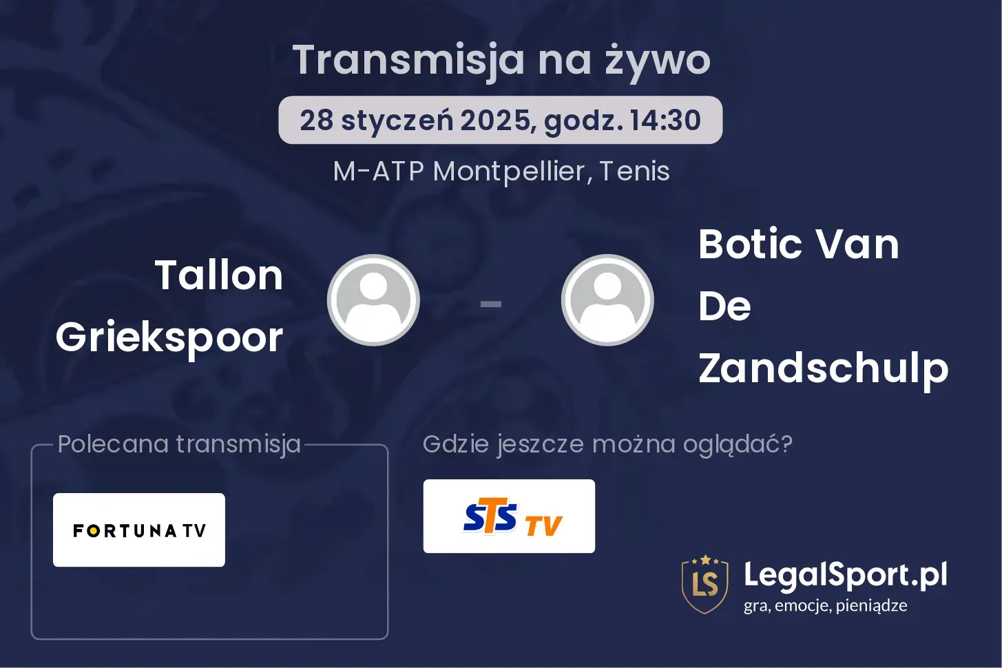 Tallon Griekspoor - Botic Van De Zandschulp gdzie oglądać?