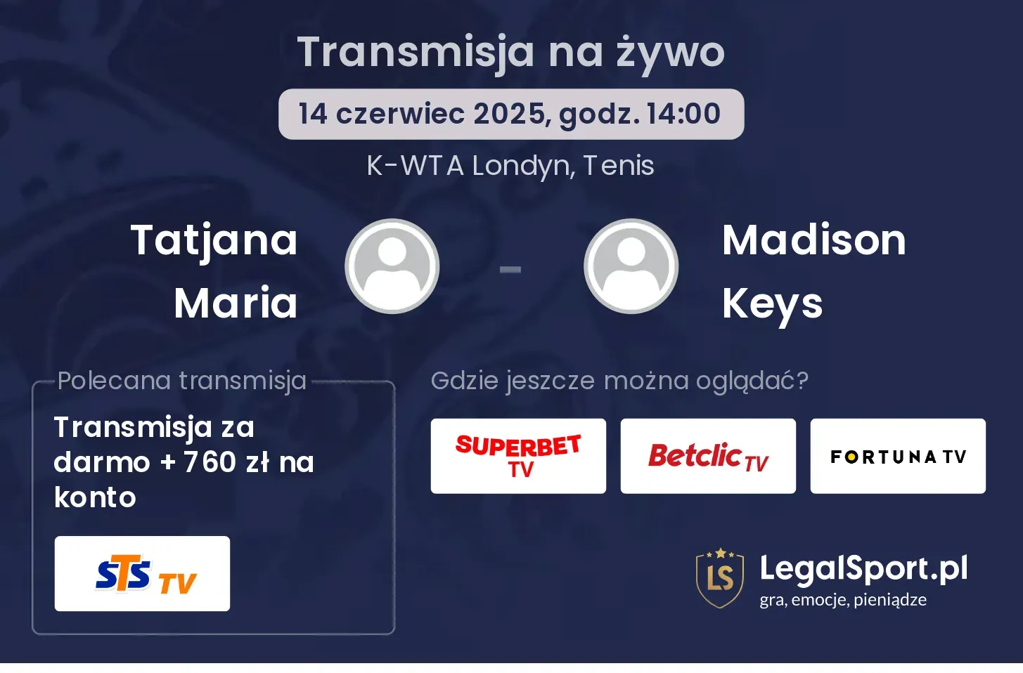 Tatjana Maria - Madison Keys gdzie oglądać?