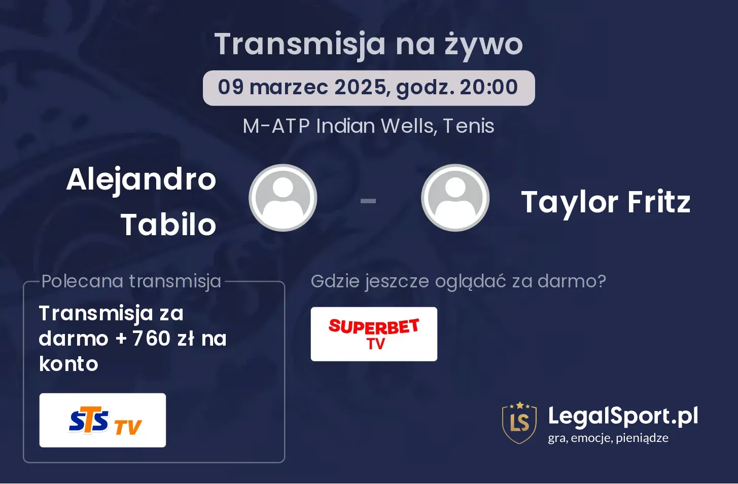 Alejandro Tabilo - Taylor Fritz gdzie oglądać transmisję?