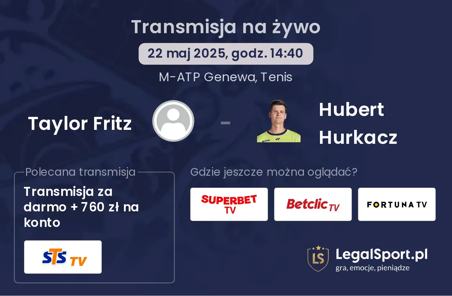 Taylor Fritz - Hubert Hurkacz gdzie oglądać?
