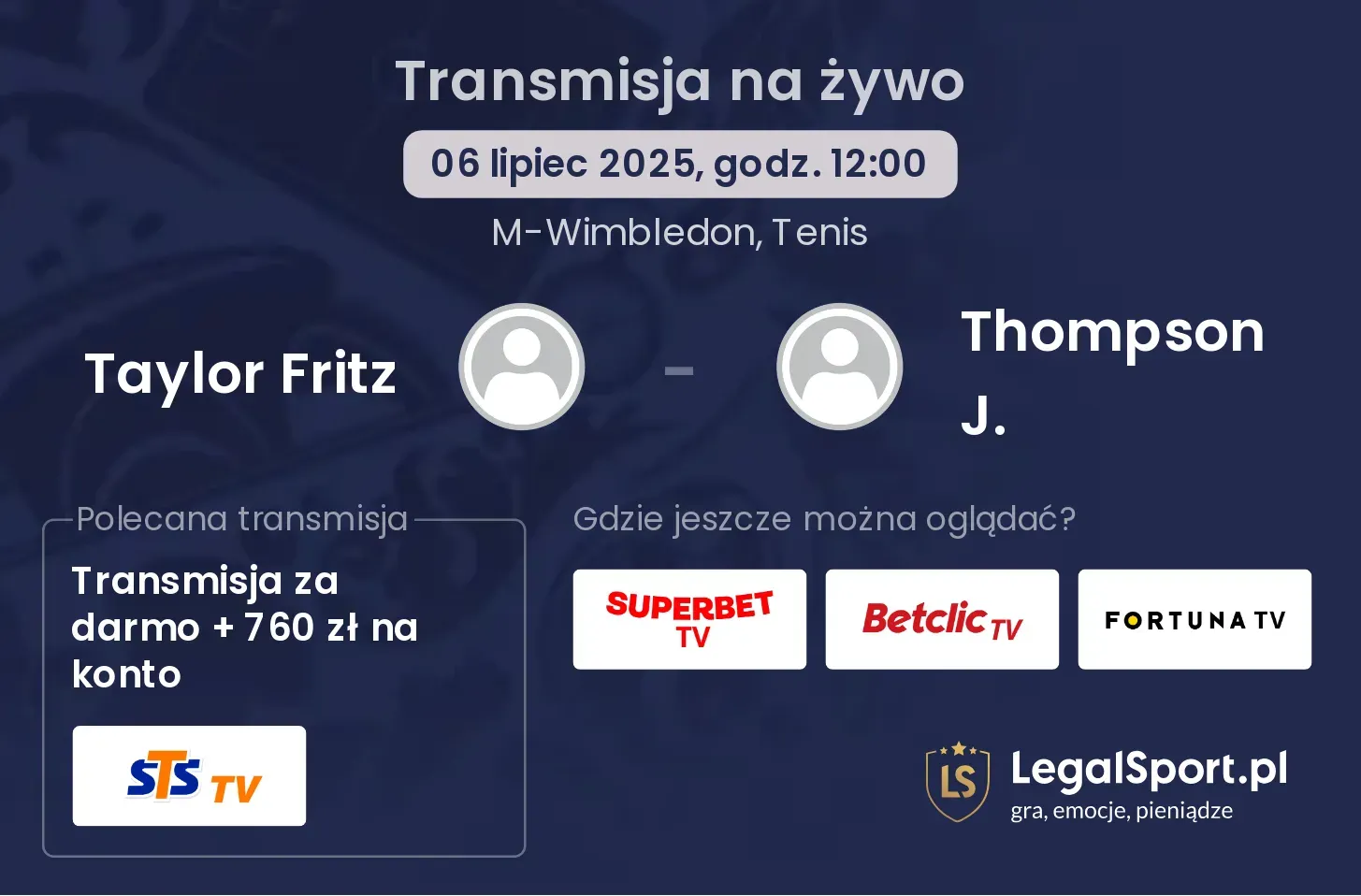 Taylor Fritz - Thompson J. gdzie oglądać?