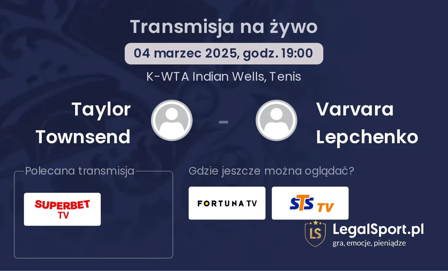 Taylor Townsend - Varvara Lepchenko gdzie oglądać?