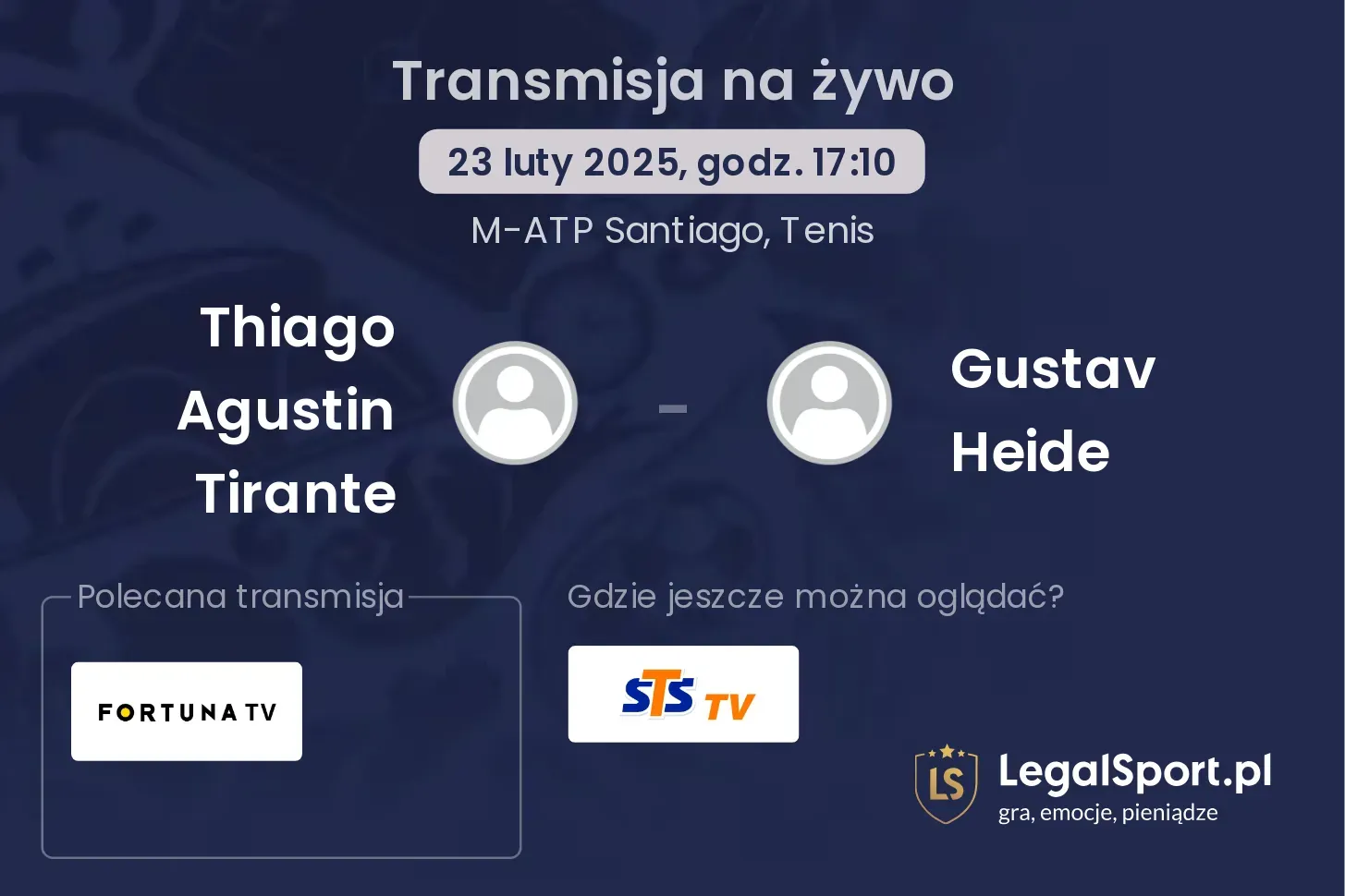 Thiago Agustin Tirante - Gustav Heide gdzie oglądać?