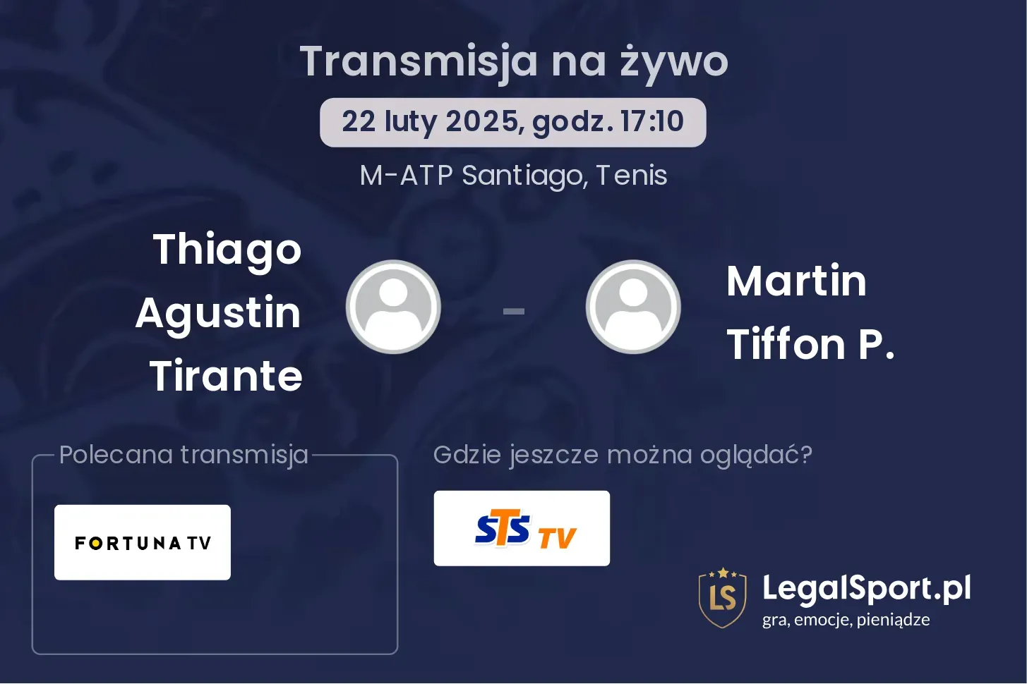 Thiago Agustin Tirante - Martin Tiffon P. gdzie oglądać?