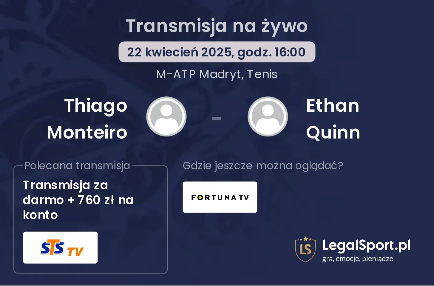 Thiago Monteiro - Ethan Quinn gdzie oglądać?