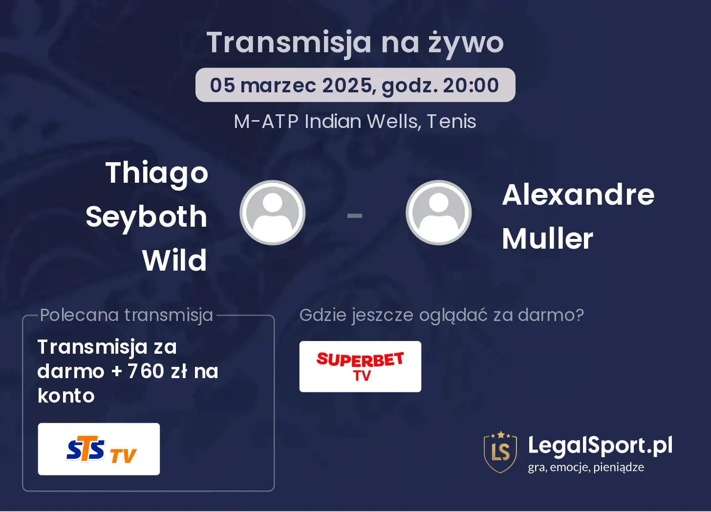 Thiago Seyboth Wild - Alexandre Muller gdzie oglądać?